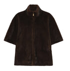 MICHA faux fur cape brown
